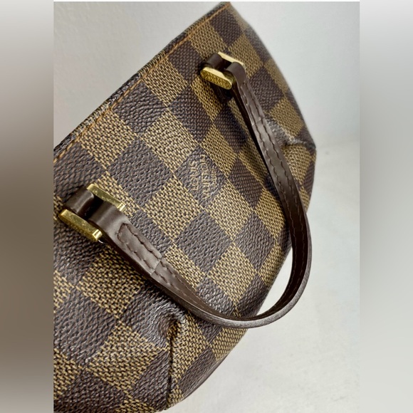 Louis Vuitton Manosque leather handbag accessory pouch in Damier Ebene - Picture 7 of 14